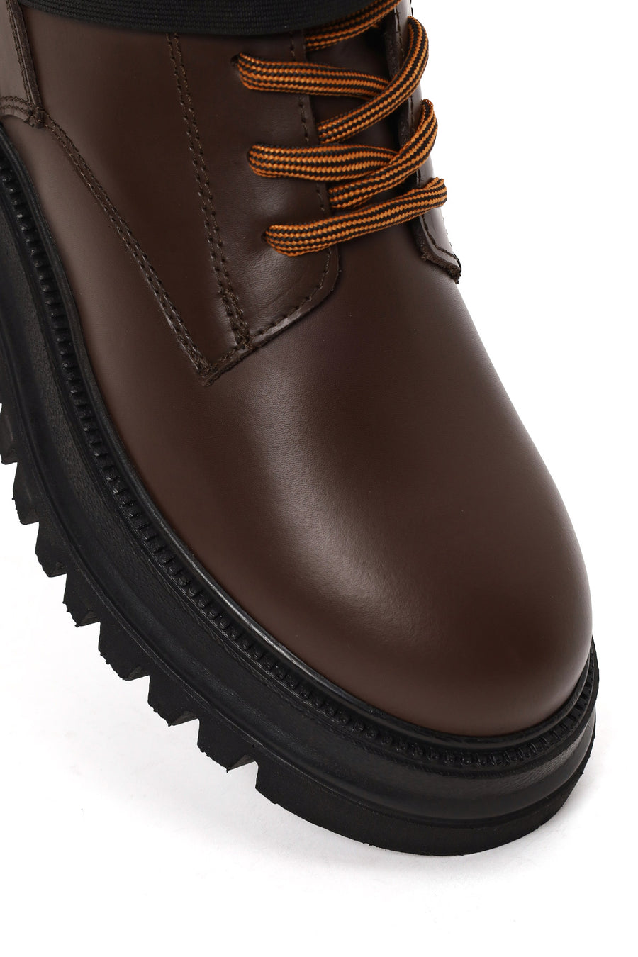 Harley Davidson Woman Brown Becky Zip Closure Thick-Soled Leather Combat Boots