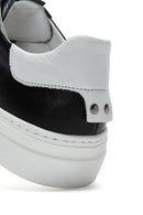 Woman Black Lace-Up Leather Sneaker | Derimod