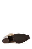 Woman Brown Chunky Heeled Suede Cowboy Boots | Derimod
