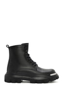 
Men's Black Lace-Up Zippered Leather Combat Boot
 | Derimod