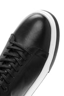 Men's Black Lace-up Thick-Sole Leather Sneaker | Derimod
