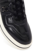 Erkek Siyah Bağcıklı Deri Sneaker | Derimod