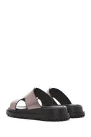 
Women's Anthracite Thick Sole Metallic Leather Slippers
 | Derimod