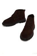 Male Brown Lace-up Thick-Soled Suede Casual Boots | Derimod
