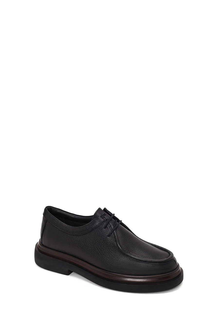 Male Black Lace-up Leather Casual Shoes