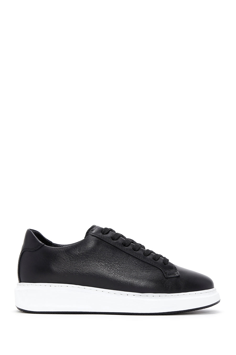 Erkek Siyah Bağcıklı Deri Sneaker 24WFD640718 | Derimod