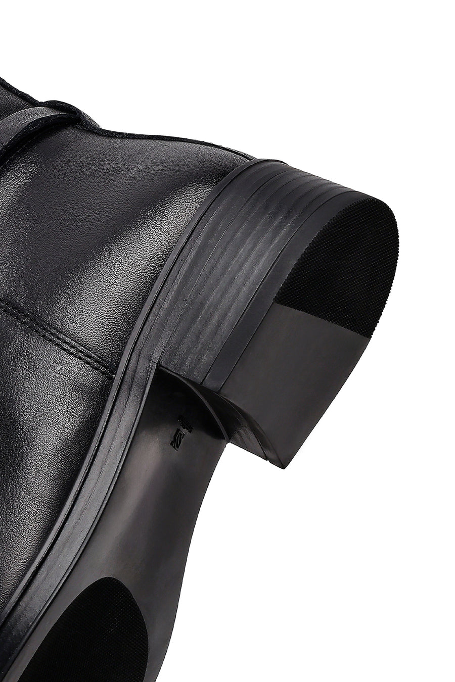 Women's Black Leather Boots with Accessories