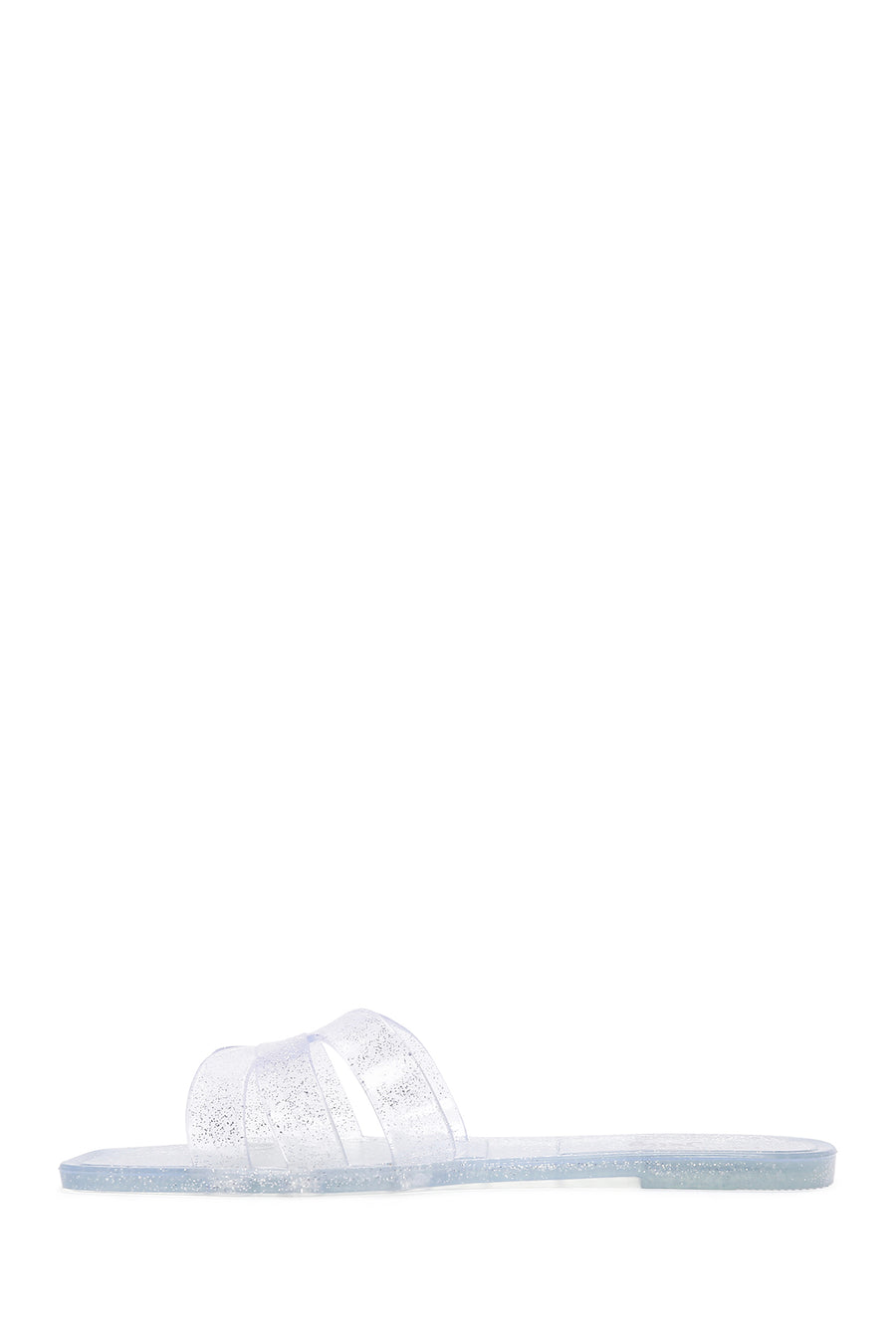 Women's Silver Transparent Jelly Slippers