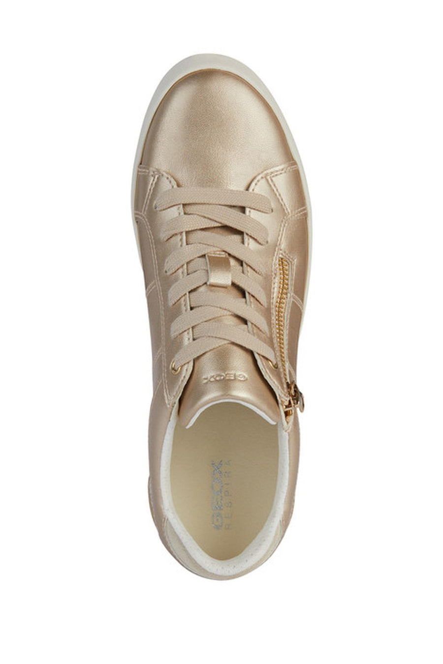 Geox Women's Gold Blomiee Lace-Up Leather Sneaker