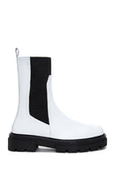 Women's White Leather Chelsea Boots | Derimod