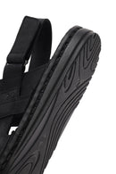 Men's Black Leather Sandals | Derimod