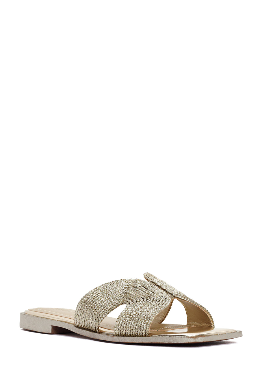 Women's Gold Metallic Knitted Slippers