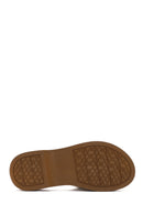 Women's White Buckle Leather Slippers | Derimod