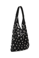 Woman Black Mesh Shoulder Bag | Derimod