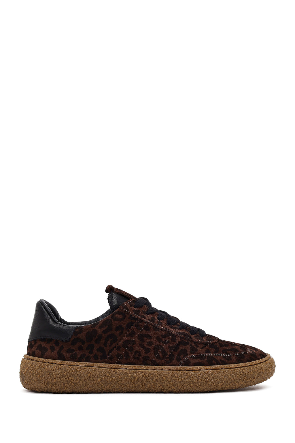 Kadın Leopar Süet Deri Sneaker
