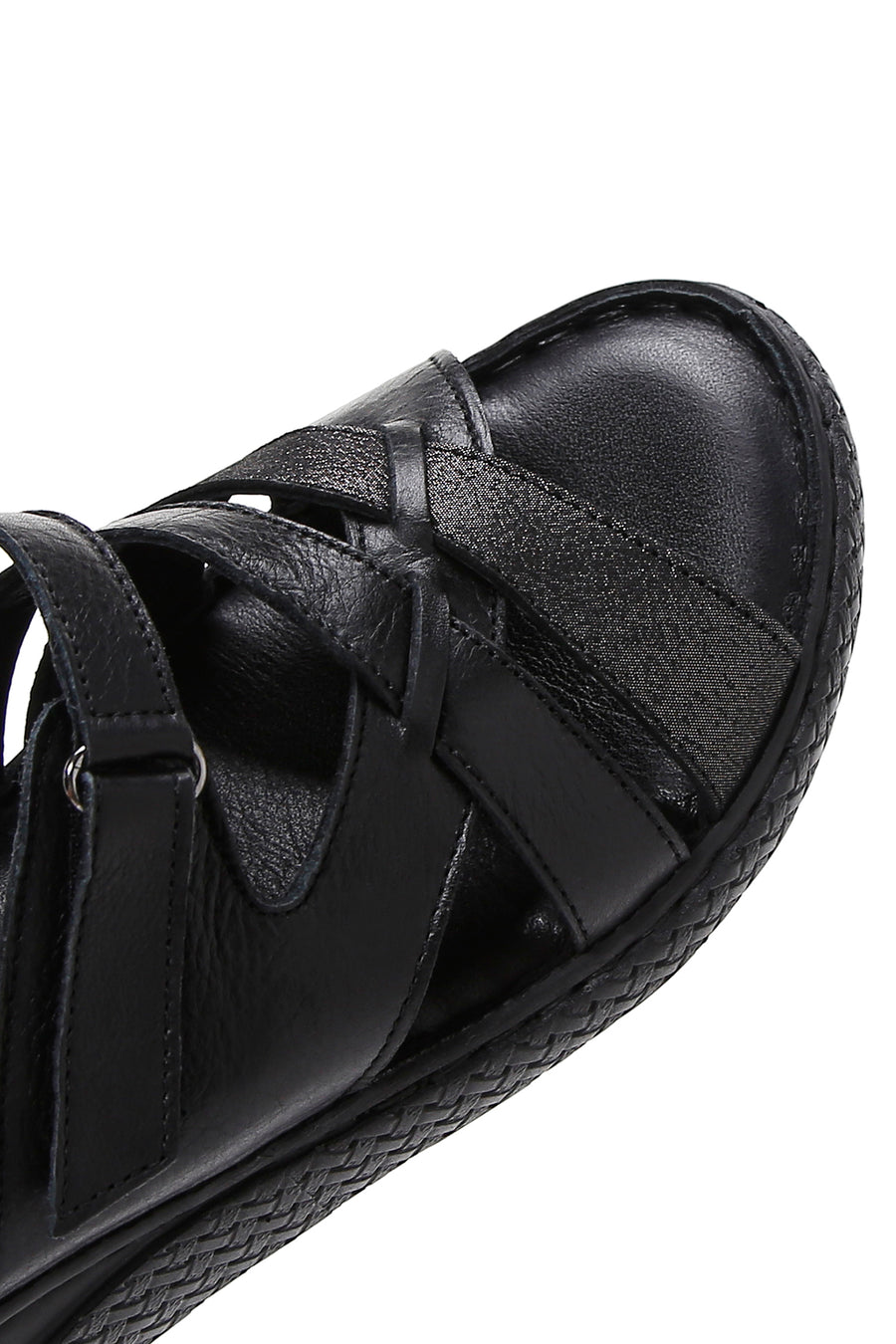 Women's Black Leather Comfort Slippers