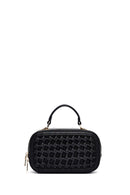 Women's Black Long Strap Braided Crossbody Bag | Derimod