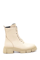 Women's Beige Leather Boots | Derimod