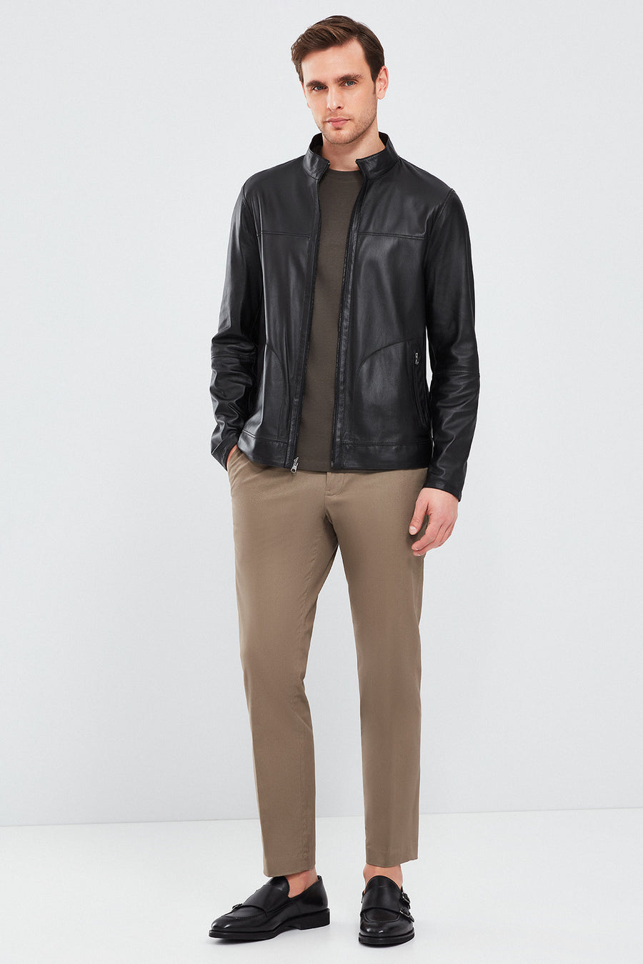Clint Men's Brown Suede Double-Sided Leather Jacket