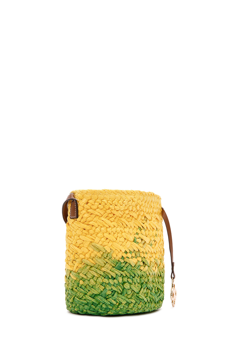 Women's Yellow Green Long Strap Straw Crossbody Bag