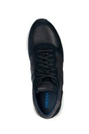 Geox Men's Black Spherica VSeries Suede Leather Sneakers | Derimod