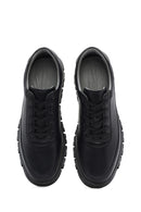 Men's Black Lace-Up Leather Casual Sneaker | Derimod