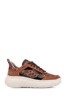 Geox Women's Tan Nebula 2.0 X Lace-Up Chunky Sole Sneaker | Derimod