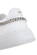 Alberto Guardiani Women's White Chain Leather Sneaker | Derimod