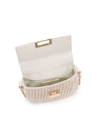 Women's Cream Long Strap Braided Mini Crossbody Bag | Derimod