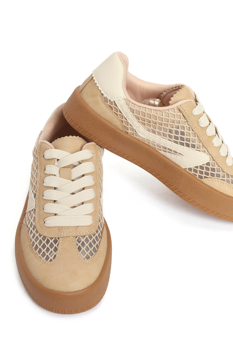 Women's Mink Lace-Up Fabric Sneaker