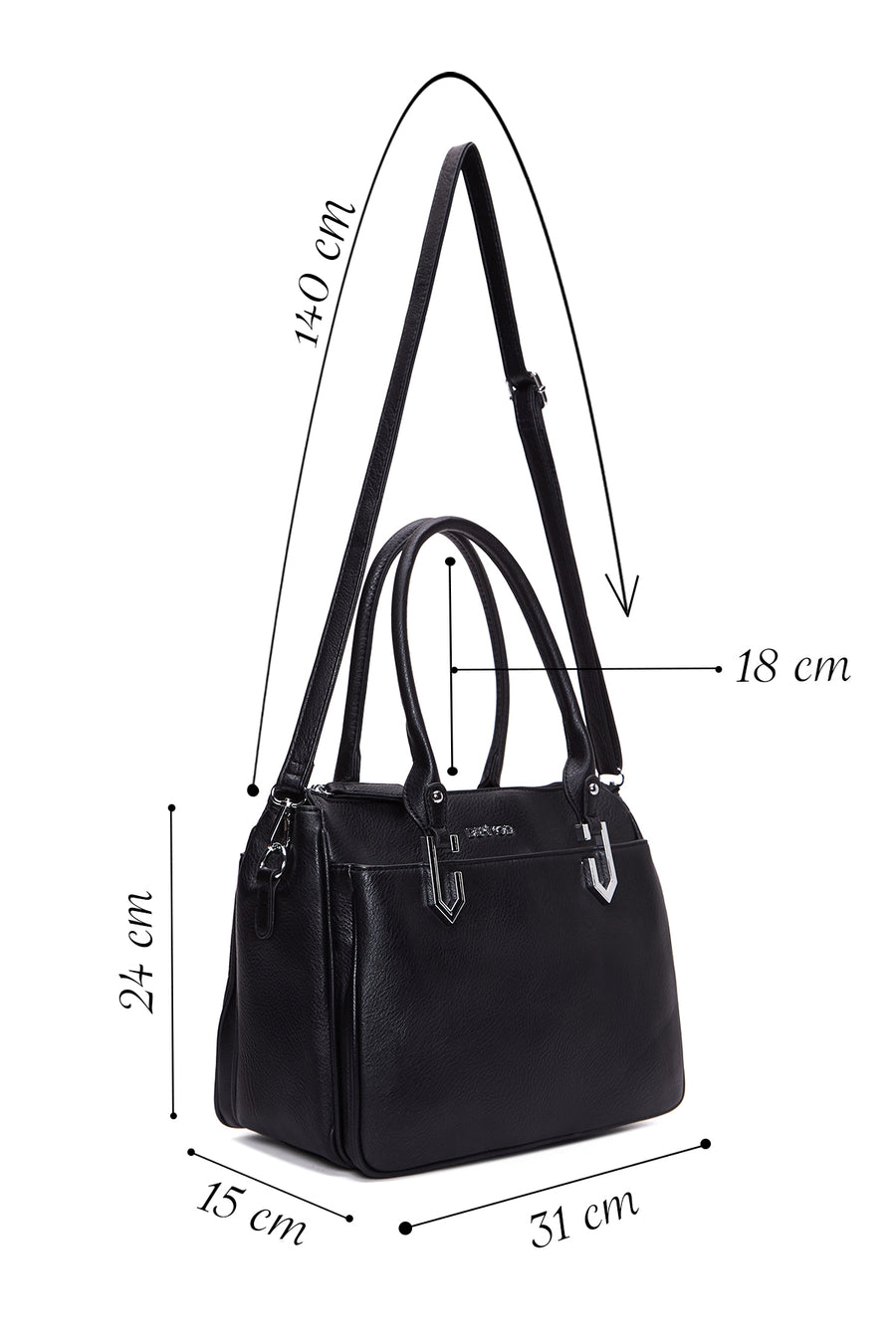 Women's Black Long Strap Shoulder Bag