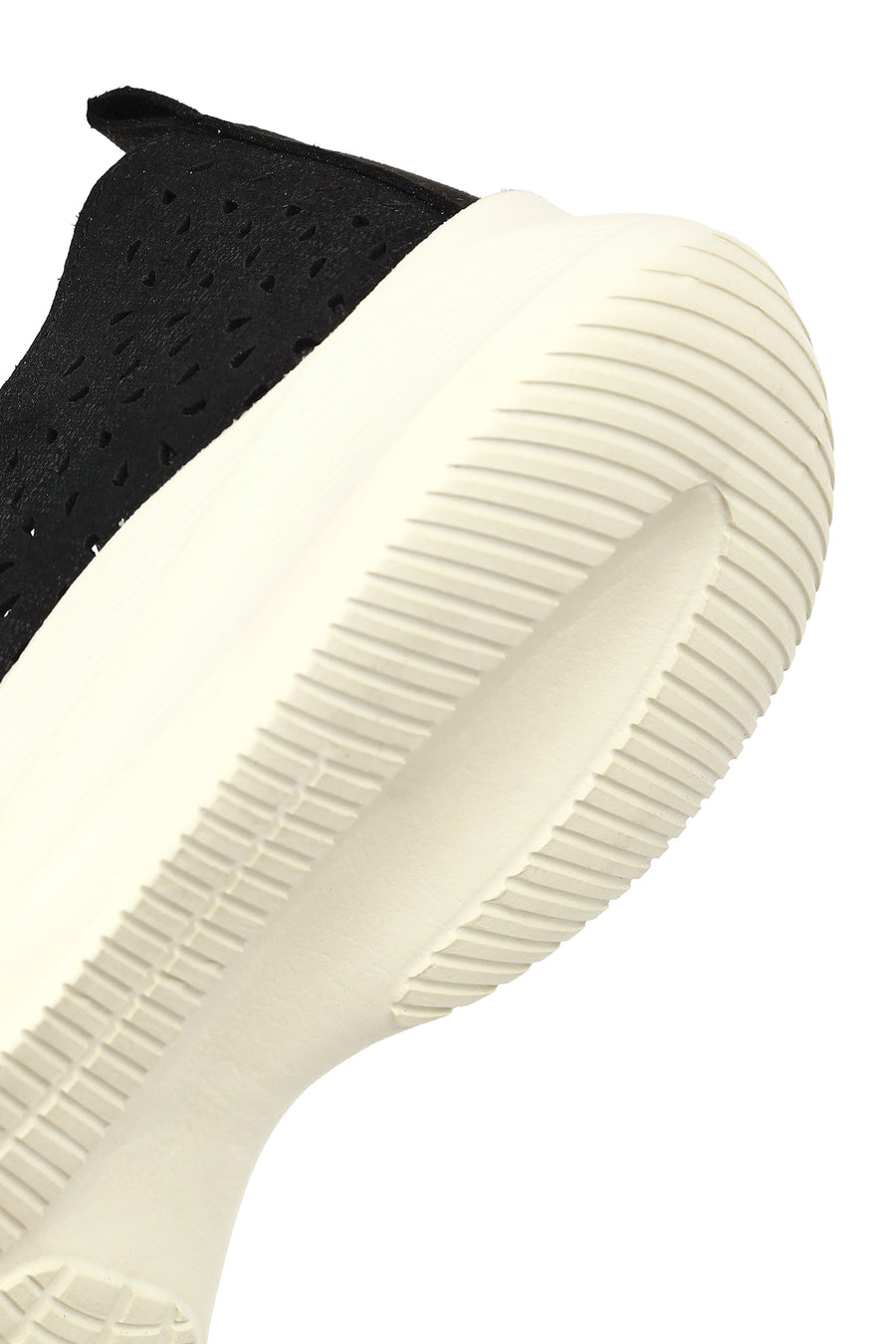 Women's Black Lace-Up Chunky Sole Patterned Fabric Comfort Sneaker