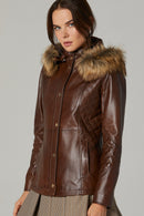 Caroline Women's Leather Jacket | Derimod
