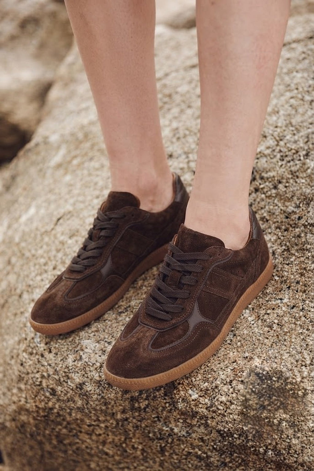 Kadın Kahverengi Bağcıklı Süet Deri Sneaker