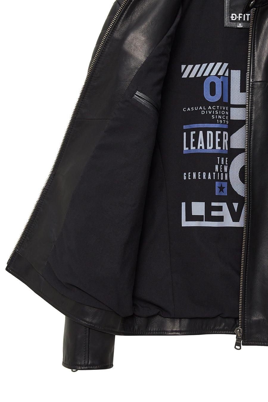 Morant Men's Black Mandarin Collar Leather Jacket