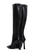 Women's Black Leather Heeled Boots | Derimod