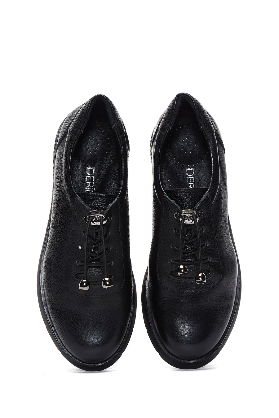 Women's Black Leather Comfort Shoes