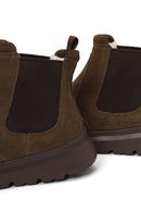 Male Brown Thick-Soled Suede Chelsea Boots | Derimod