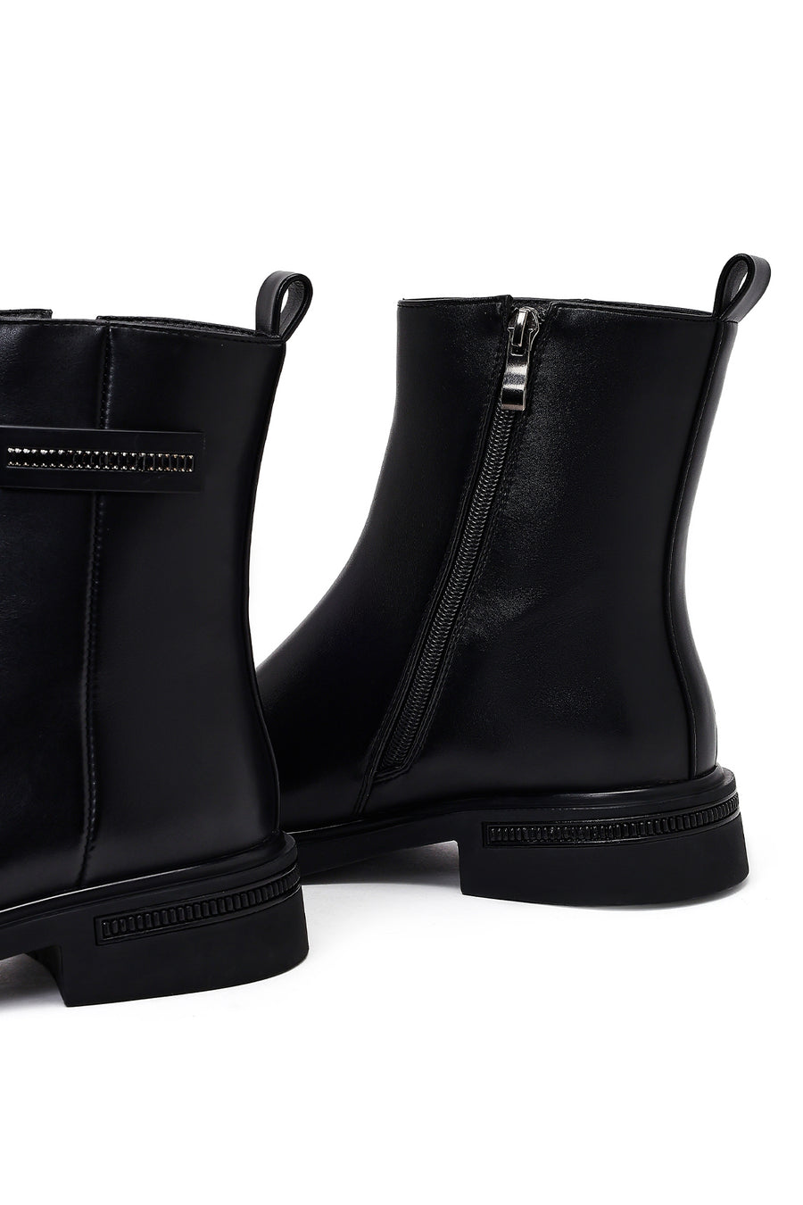 Women's Black Zipper Boots