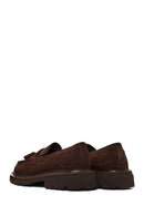 Male Brown Tasselled Suede Loafer | Derimod