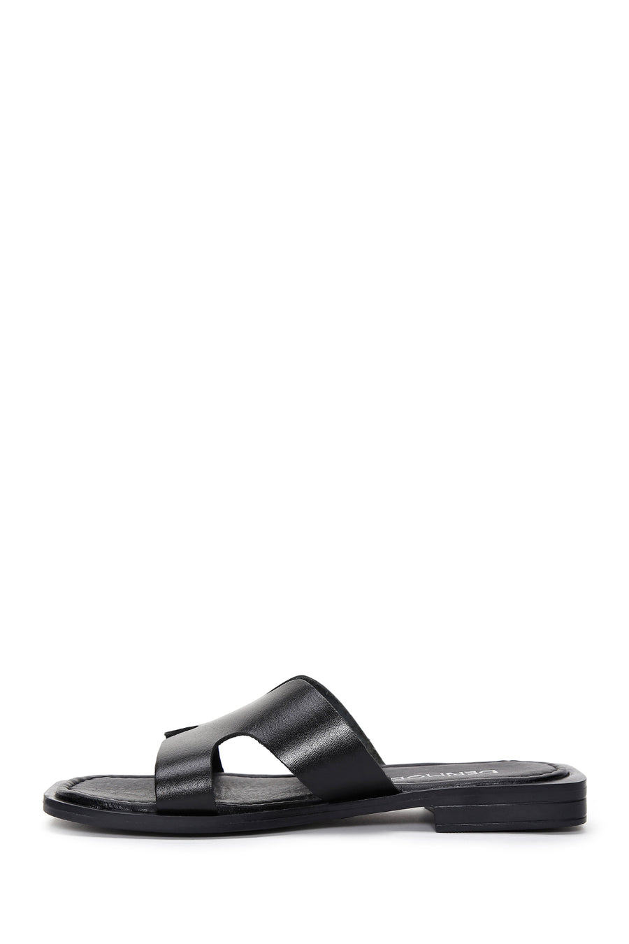 Women's Black Leather Slippers