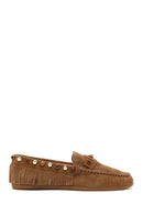 Kadın Camel Püsküllü Süet Deri Loafer | Derimod