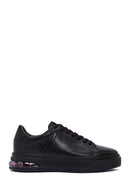 Men's Black Lace-Up Thick Sole Leather Sneakers | Derimod