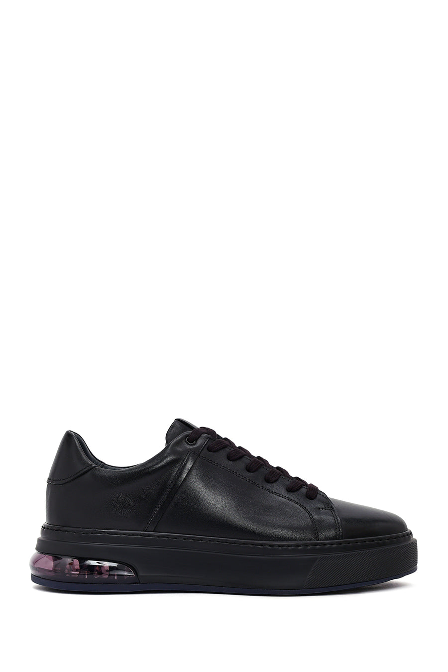 Men's Black Lace-Up Thick Sole Leather Sneakers 25WFD630918 | Derimod