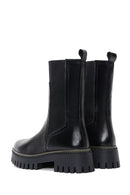 Women's Black Leather Chelsea Boots | Derimod