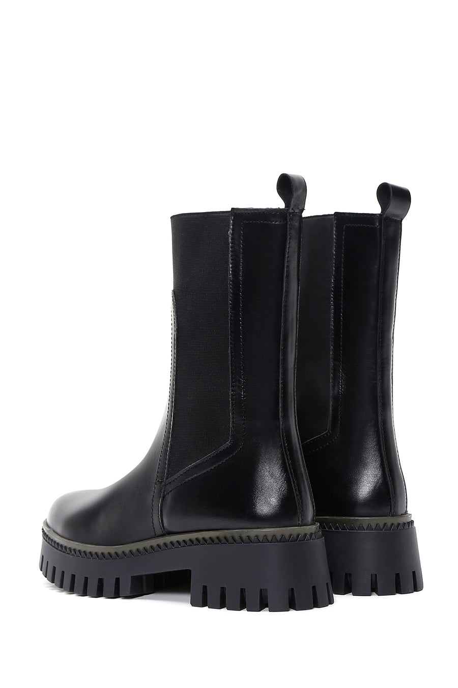 Women's Black Leather Chelsea Boots