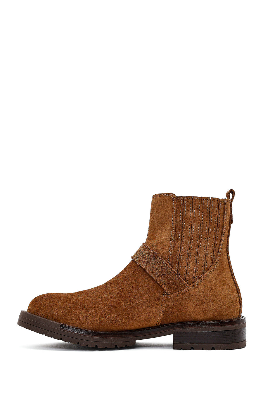 Women's Tan Suede Leather Chelsea Boots