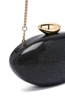 Women's Black Long Chain Strap Mini Evening Box Bag | Derimod