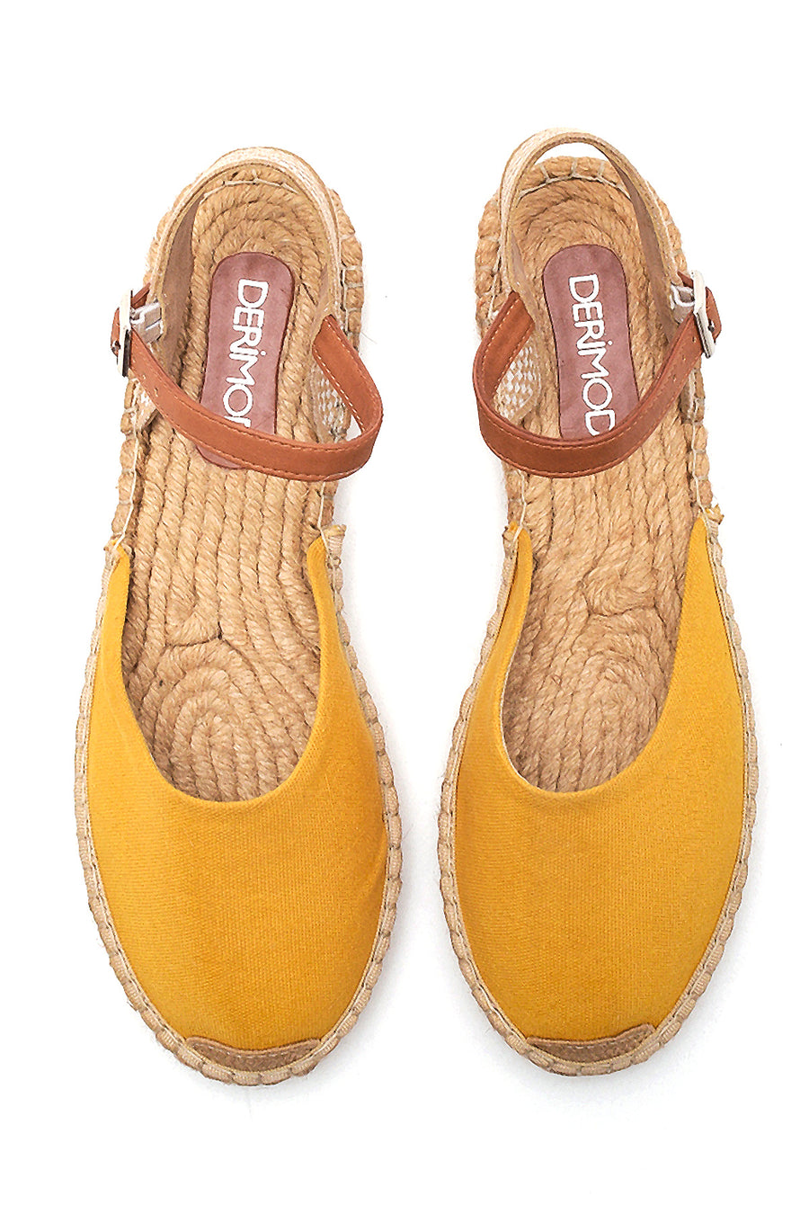 Kadın Sarı Hasır Taban Espadril Sandalet