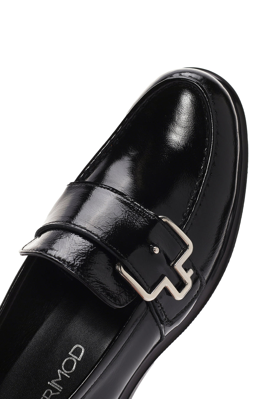 Women's Black Patent Leather Masculine Loafer